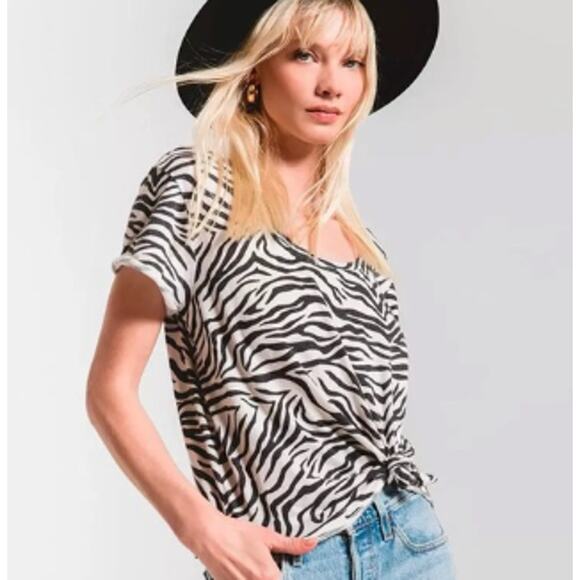 Z Supply Beau Gauze Top Zebra Print - Size Medium - Picture 3 of 3